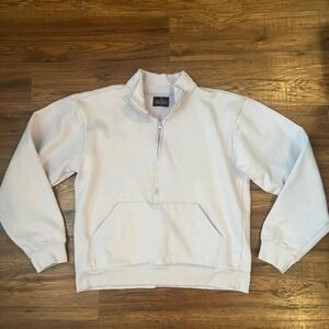 Peace Collective Purple Grey Quarter Zip Sweater Pullover Women Medium Oversized